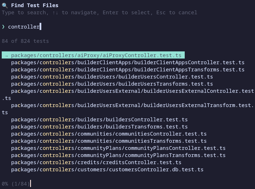 Finding a test to run