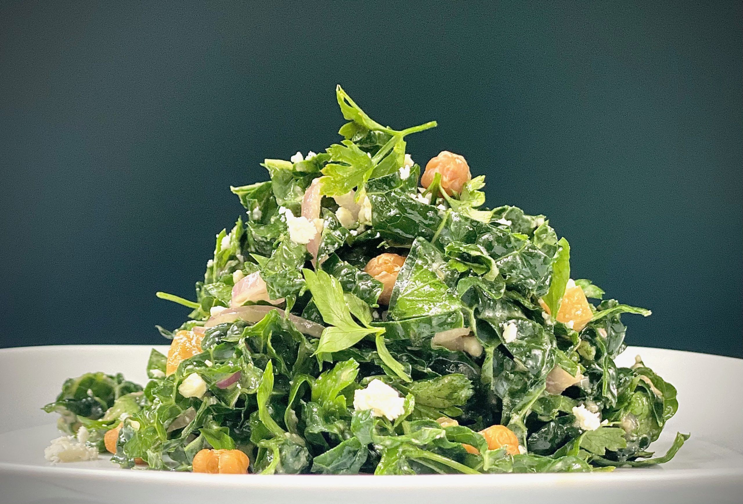 Kale Salad with Crunchy Chickpeas