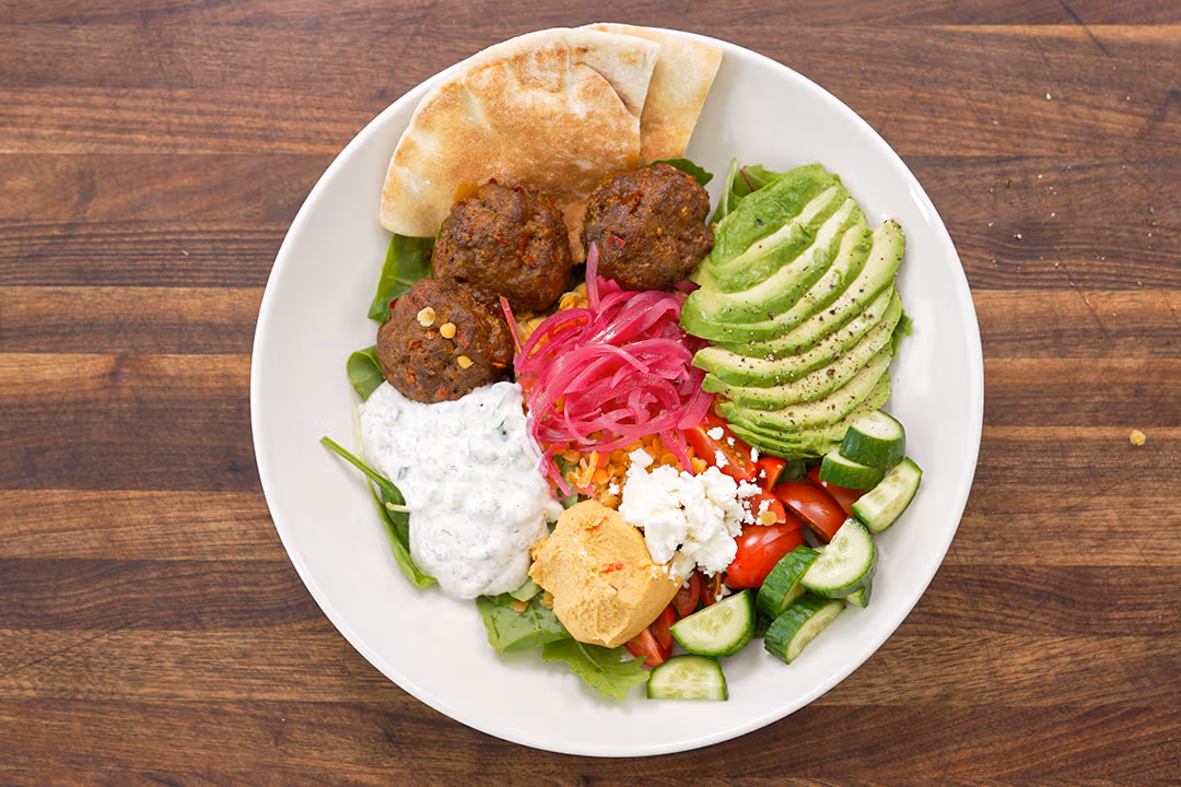 Spicy Lamb Meatball Bowl